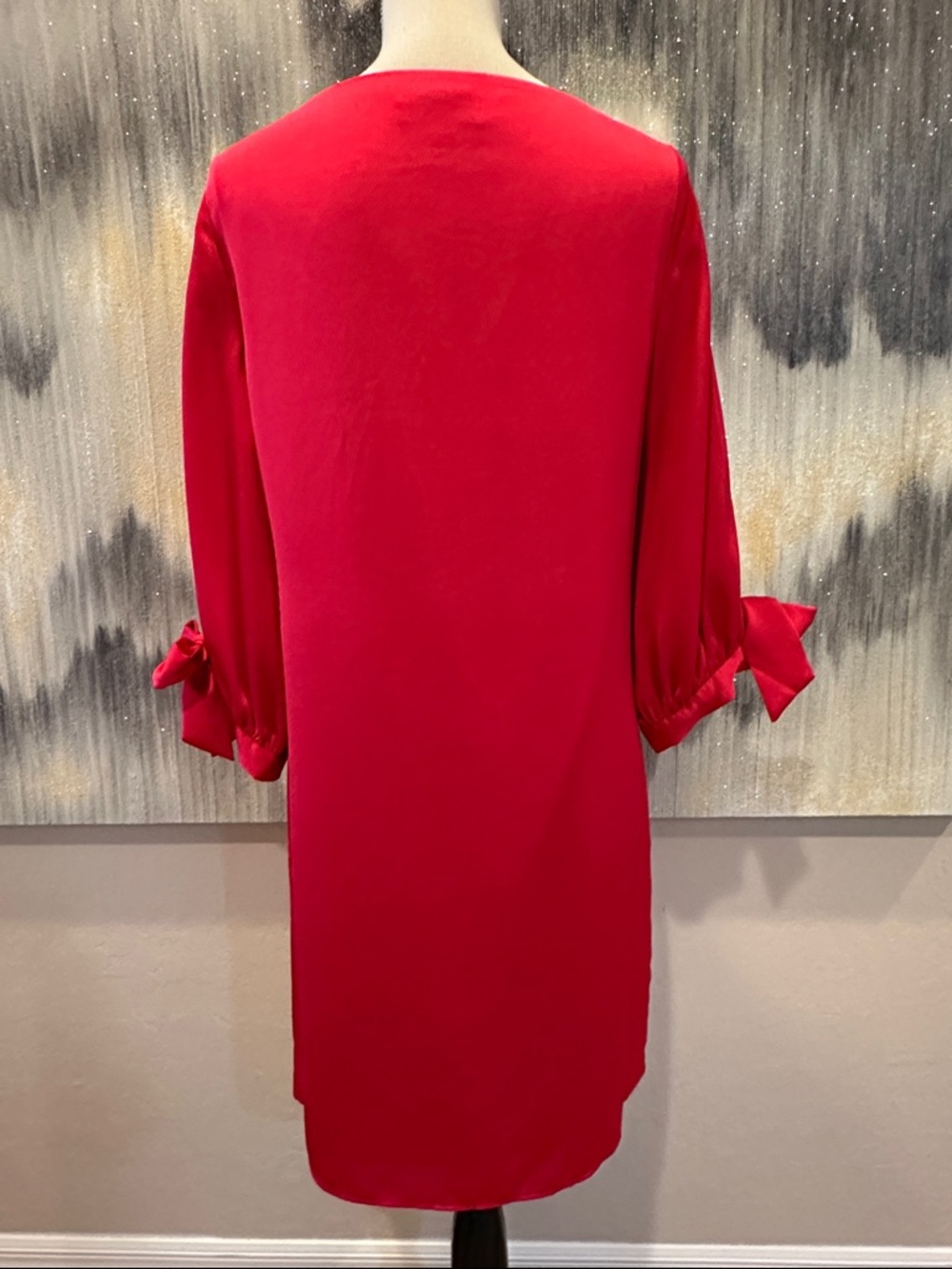 Banana Republic Red Bow-Sleeve Shift Dress - Picture 3 of 4